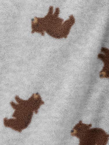 Simple Joys by Carter's 2-Pack Microfleece Long-Sleeve Sleepbag Manta portátil, Blanco Animales del Bosque/Gris Mezcla Oso, 0-3 Meses (Pack de 2) Unisex bebé