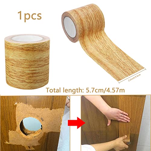 SJUNJIE Cinta adhesiva impermeable para reparación de arañazos, efecto de madera de imitación para muebles del hogar, sello de gabinete, mesa de piso y sillas fronteras decorativas (5.7x4.57cm)