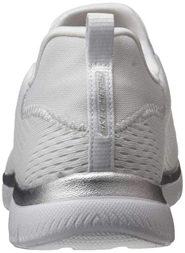Skechers Summits Fast Attraction, Slip on Mujer, White/Silver, 39 EU