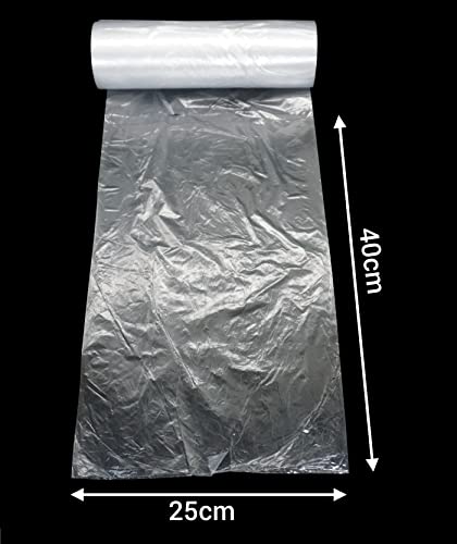 SKIR'CO (600 piezas) Bolsas de plástico transparente de 25 x 40 cm, aptas para alimentos, bolsas de polietileno de alta densidad en rollo, bolsas de congelador