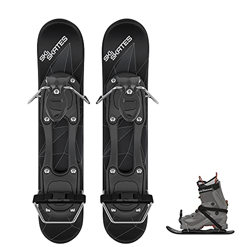 Skiskates - Mini Patines Cortos para Nieve I Esquís Patinaje Snowblades Skiboards I Patines para la Nieve I El Esquí más Corto (SKI Boot / Black)