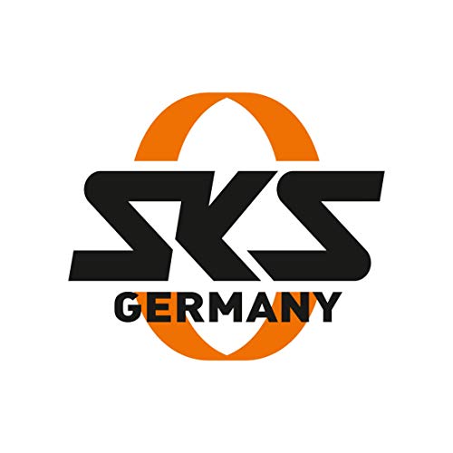SKS Germany Cabezal E.V.A. en Bolsa de Polietileno, Accesorio para Bicicletas (Conector de Palanca, Compatible con Todas Las Bombas de Suelo SKS, Apto para Todos los Tipos de válvulas), Negro/Naranja
