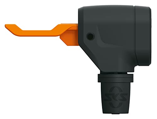 SKS Germany MV Easy Bomba (Cabezal Multi-Valve optimizado, Adaptador con Palanca de Bloqueo ergonómica, de plástico Reforzado, Adecuado para válvulas SV, AV y DV), Negro, Black, One Size