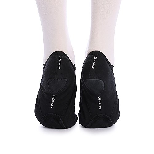Skyrocket – Zapatillas de ballet, de media punta, de tela, Suela dividida, de varios tamaños para niños y adultos, niño, negro - negro, EU31/UK13=7.87"