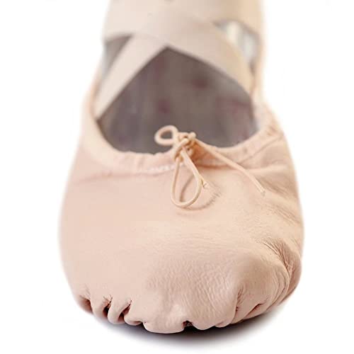 s.lemon Zapatillas de Ballet Cuero Zapatos de Danza Ballet para Niñas Mujeres Rosa 40