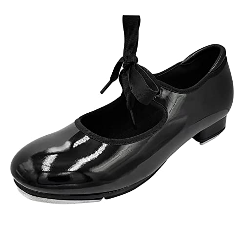 s.lemon Zapatos de Claque,Mujer Hombre Niños 2.5cm Tacón Zapato de Tap Zapatos Claqué Negro EU 40