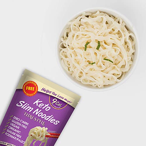 Slim Pasta - Noodles Thai Style - 270g - Pasta Vegana Baja en Calorías - Ideal para Dieta Keto