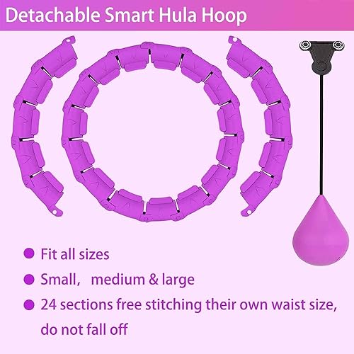 Smart Hula Ring Hoop Aros de Fitness Abdominal 26 Segmentos Ajustable Masaje de Neumáticos no se Cae para Adultos Principiante Perder Peso y Quemar Calorías
