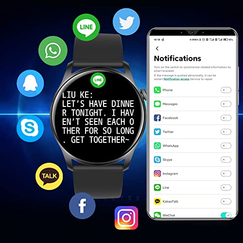 Smartwatch Hombre, 1,3” Impermeable IP68 Reloj Inteligente Mujer, Pulsera Actividad Inteligente para Deporte con Podómetro, Bluetooth 5.0 Smartwatch para Women Men niños para iOS Android (Negro)