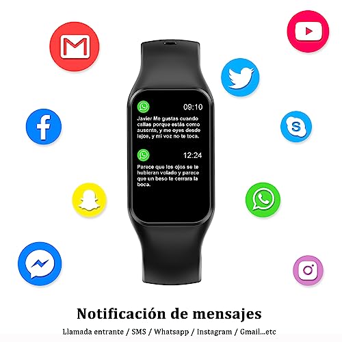 Smartwatch, Reloj Inteligente Hombre Mujer - Oxímetro (SpO2) Caloría Podómetro Sueño Pulsometro, iP68 Impermeable Pantalla de 1,47", Pulsera Actividad Compatible con Teléfonos Android e iOS (2 Correa)