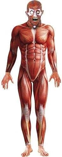 Smiffy's- Halloween Disfraz de señor Anatomía, con Traje Entero y Careta, Color Rojo, M (21580M)