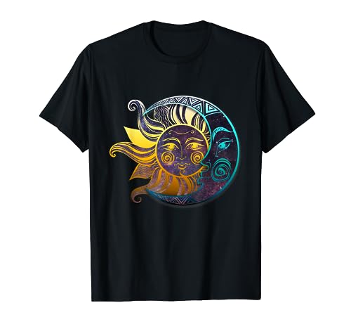 Sol Y Luna Espiritual Esotérico Bohemio Camiseta