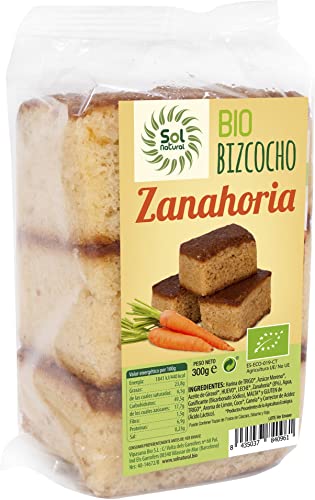 SOLNATURAL BIZCOCHO con Zanahoria Bio 300 g, Estándar, Único