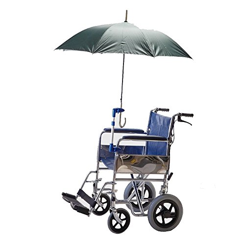 Soporte para paraguas en sillas de ruedas o andadores, Manos libres, altura ajustable, para tubos de 8 a 30 mm, No incluye paraguas