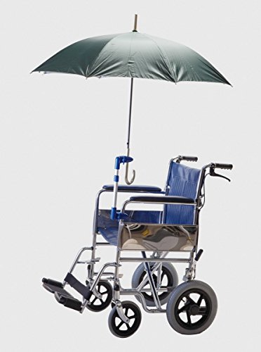 Soporte para paraguas en sillas de ruedas o andadores, Manos libres, altura ajustable, para tubos de 8 a 30 mm, No incluye paraguas