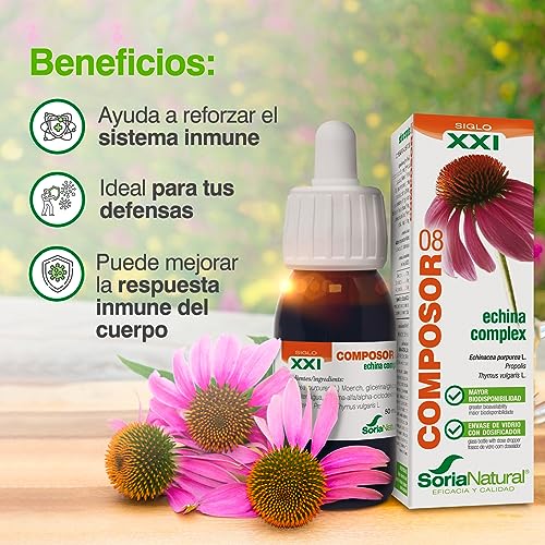SoriaNatural - COMPOSOR 8 - ECHINA COMPLEX S. XXI - Complemento alimenticio - Mejora las defensas en cambios de estación - 50 ml – Equinacea (PACK1)