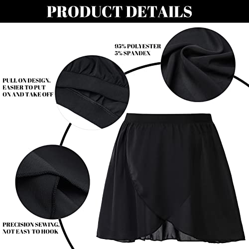 Soudittur Falda de Abrigo la Ballet Danza Pull On Gasa Falda de Baile con Cintura Elástica para Niña Mujer (L, Negro)
