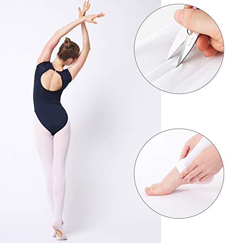 Soudittur Medias Convertibles de Ballet Danza para Niñas y Mujer 90 DEN en Blanco, L (10 años-Adulto, Altura: 140-165 cm)