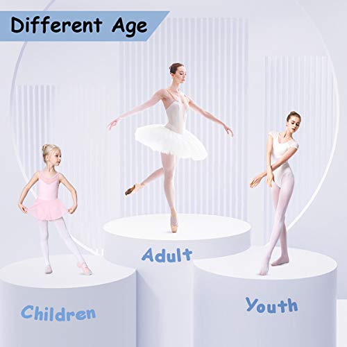 Soudittur Medias Convertibles de Ballet Danza para Niñas y Mujer 90 DEN en Blanco, L (10 años-Adulto, Altura: 140-165 cm)
