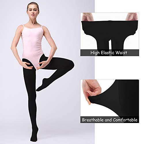 Soudittur Medias de Ballet Danza Para Niñas y Mujer 90 DEN en Negro, S (110-125 cm)