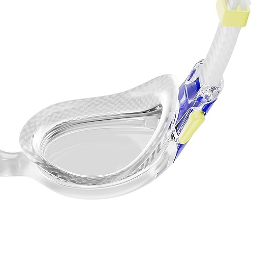 Speedo Biofuse 2.0 Gafas de natación Junior Unisex, Transparente/azul cobalto/llovizna limón, One Size