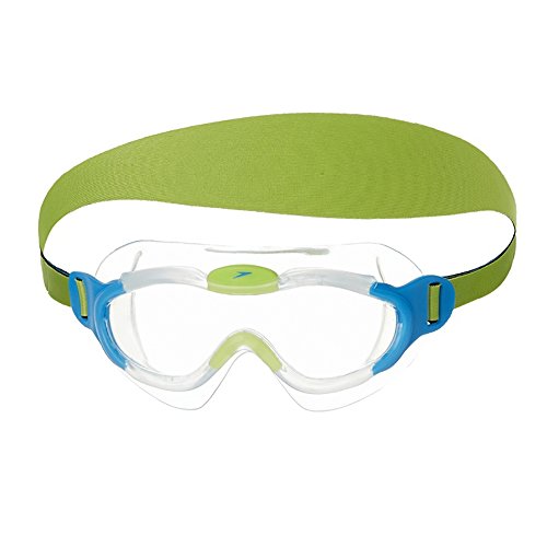 Speedo Biofuse Sea Squad Mask Gafas de natación Junior Unisex, Azul/Verde, Talla Única
