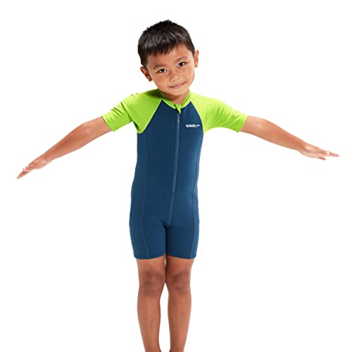 Speedo Learn To Swim Essential Wetsuit Bañador Niños, Harmony Blue/Green Lizard, 4 Años