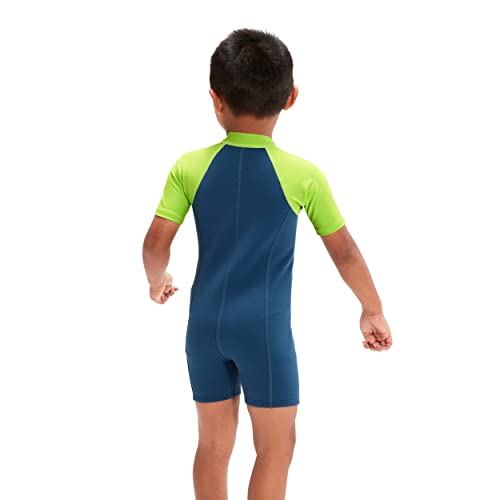 Speedo Learn To Swim Essential Wetsuit Bañador Niños, Harmony Blue/Green Lizard, 4 Años