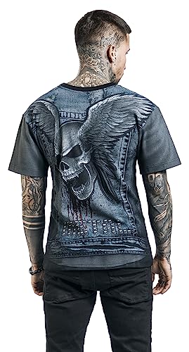 Spiral - Thrash Metal - Camiseta con Estampado Completo - Negro - L