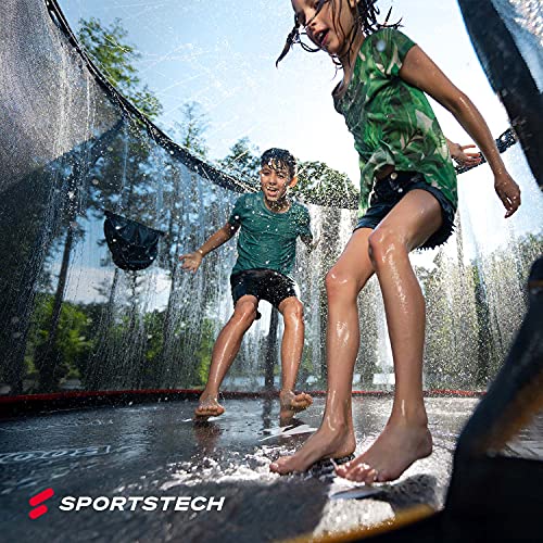 Sportstech - HTX500 Cama Elastica Niños Exterior, Completo Cama Elastica Niños con 360° Red Seguridad Niños & Rociador de Agua, Novedad Trampolines para Niños, hasta 120 kg