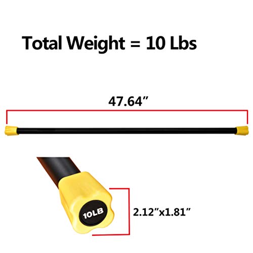 Sporzon! Total Body Workout - Barra de entrenamiento con peso, color amarillo