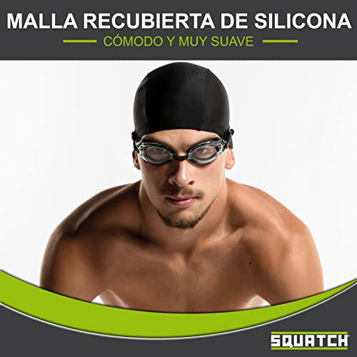 Squatch® | Gorro de natación Piscina | Talla única para Hombres y Mujeres | Fácil de Poner y Ultra cómodo | Excelente Elasticidad y Fuerza (Rosa)