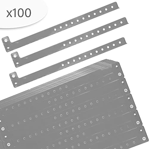 SRF - Pack 100 pulseras de vinilo - Plástico para eventos color plata
