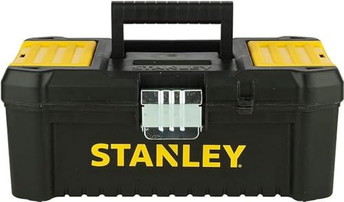 STANLEY STST1-75515 - Caja de herramientas de plástico con cierre metálico, 18 x 13 x 32.5 cm, Color Negro, Amarillo, 12.5"