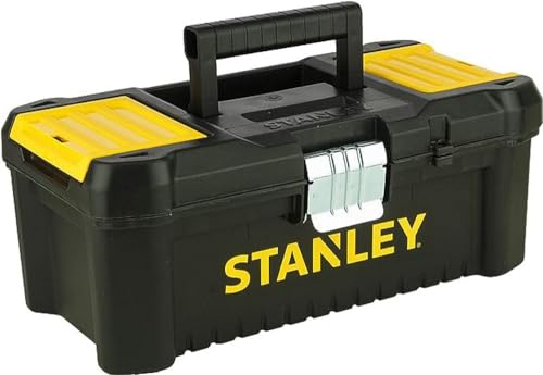 STANLEY STST1-75515 - Caja de herramientas de plástico con cierre metálico, 18 x 13 x 32.5 cm, Color Negro, Amarillo, 12.5"