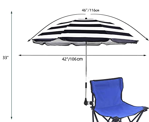 STARRY CITY Sombrilla solar para silla con abrazadera ajustable, con fijación de clip para Paraguas para sillas de patio,sillas de playa,sillas de ruedas y carritos de golf