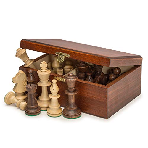 Staunton No. 5 Tournament Chess Pieces w/ Wood Box by Wegiel