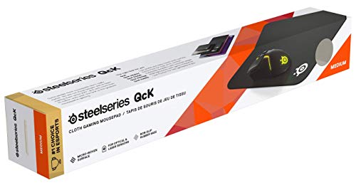 SteelSeries QcK - Alfombrilla de ratón para juegos - Superficie microtejida exclusiva - Optimizada para sensores de juegos - Tamaño M (320mm x 270mm x 2mm)