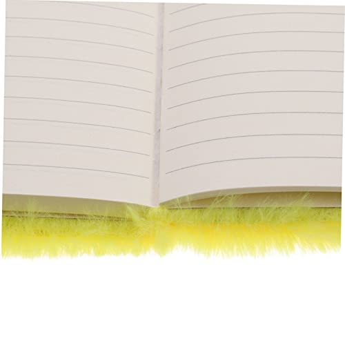 STOBOK Cuaderno De Peluche Diario Con Candado Cuaderno Con Candado Estudiante De Peluche Aleación De Aluminio Dibujos Animados Amarillos
