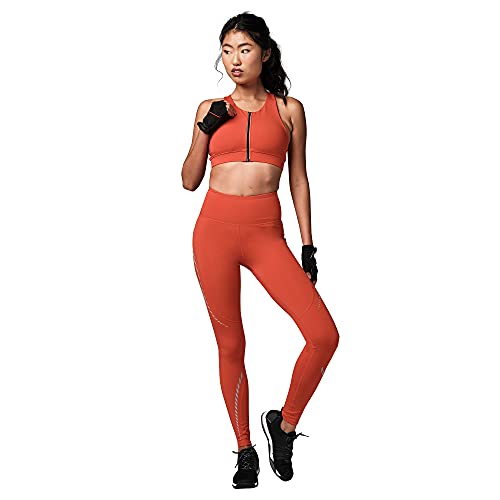 Strong ID Fitness Gym Tummy Control Leggings Deportivos Mujer de Cintura Alta, Red Panel, XS