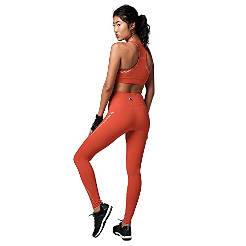 Strong ID Fitness Gym Tummy Control Leggings Deportivos Mujer de Cintura Alta, Red Panel, XS