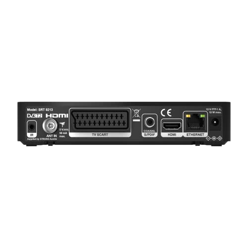 Strong SRT8213 - Decodificador TDT Full HD -DVB-T2 - Compatible con HEVC265 - Receptor/sintonizador de TV con función grabadora (HDMI, euroconector, USB, Dolby Digital Plus) - Negro