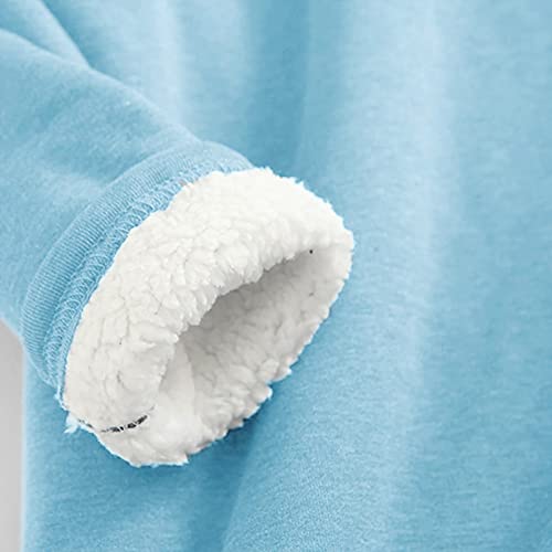 Sudadera De Forro Polar Grueso para Mujer Día De Manga Larga Unicolor Elástico Jersey De Moda Otoño/Invierno De Corte Clásico Suéter