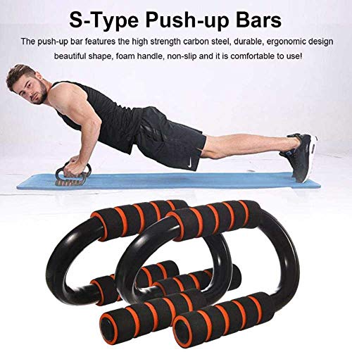 SUNMU - Soporte para barra de empuje en forma de S para gimnasio en casa, gimnasio, equipo de entrenamiento muscular, soporte para el pecho