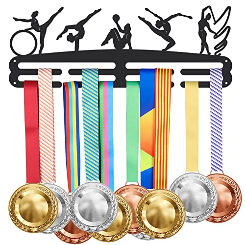SUPERDANT Colgador de medallas de Gimnasia rítmica Expositor de medallas Deportivas Femeninas Colgador de Pared para Cintas de Gimnasia Decoración Ganchos de Hierro para 40+