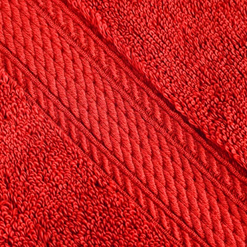 Superior Juego de Toallas de Mano, algodón Egipcio, 900 Gramos, Rojo, 6er-Set