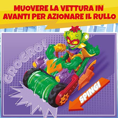 SUPERTHINGS - Spike Roller, Gran vehículo con Dos vehículos acoplables, 3 Superthings y 1 Kazoom Kid exclusivos