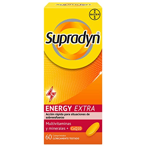 Supradyn Energy Extra con Vitaminas, Minerales y Coenzima Q10 para Deportistas, Ayuda a Activar y Mantener tu Energía y Vitalidad en Situaciones de Mayor Desgaste, 60 Comprimidos