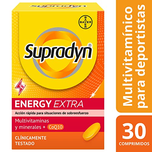 Supradyn Energy Extra Multivitaminas para Deportistas con Vitaminas, Minerales y Coenzima Q10, 30 Comprimidos