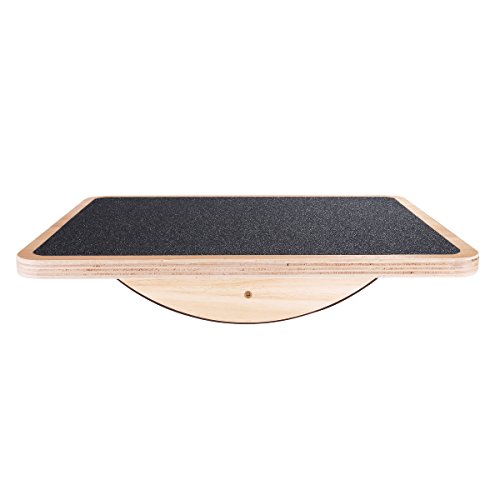 Tabla de equilibrio de madera de 44,5 cm para escritorio, con rodillo antideslizante, mejora la estabilidad y la resistencia abdominal en la oficina